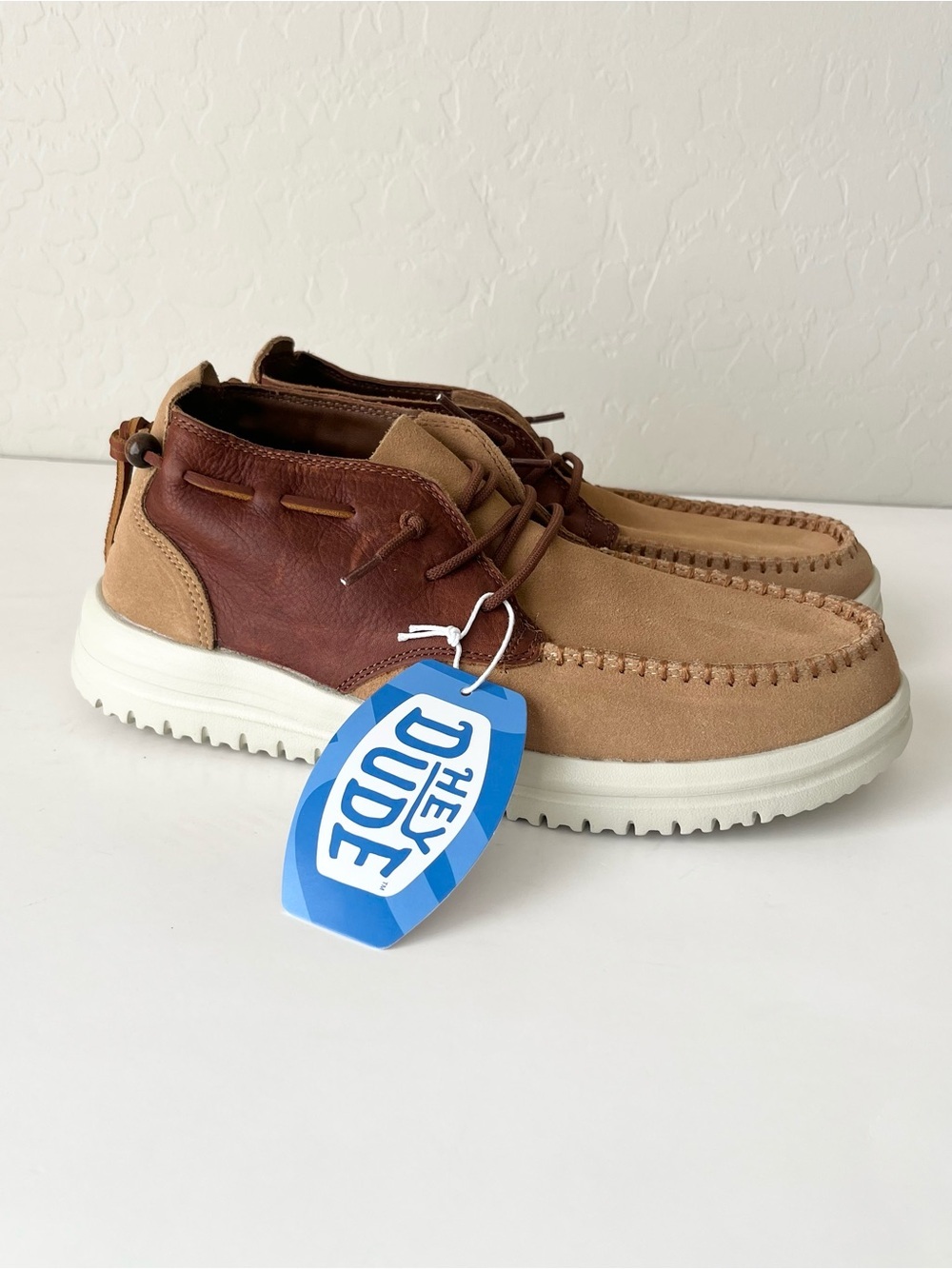Hey Dude Jackson suede leather moccasin loafers chestnut NEW 11 - Picture 2 of 11